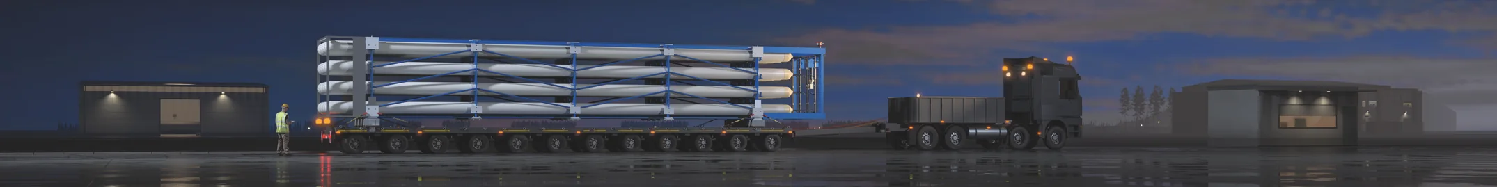 Visualisierung: Speichermodul als Schwertransport